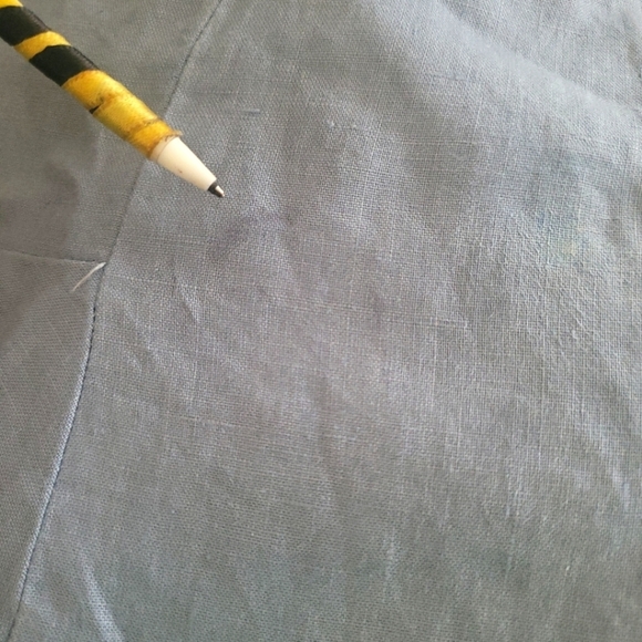 Light Wash Criss Cross Open Back Romper (Size S) Linen Flare Short Shorts - Picture 10 of 10